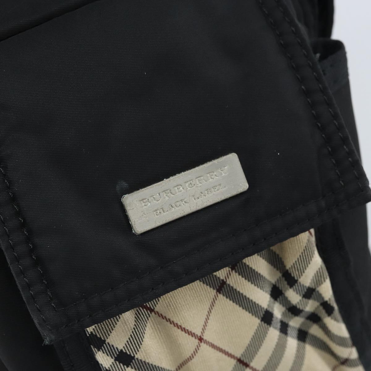 BURBERRY Nova Check Black label Waist bag Nylon Beige Silver Auth 170337