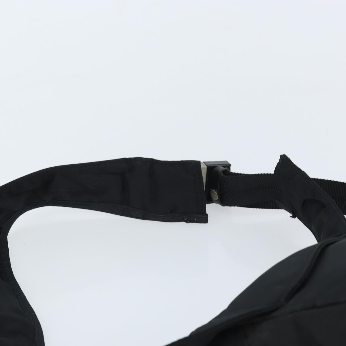BURBERRY Nova Check Black label Waist bag Nylon Beige Silver Auth 170337