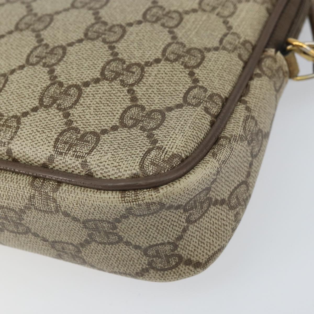 GUCCI GG Supreme Shoulder Bag PVC Beige Gold 97 02 068 Auth 170339