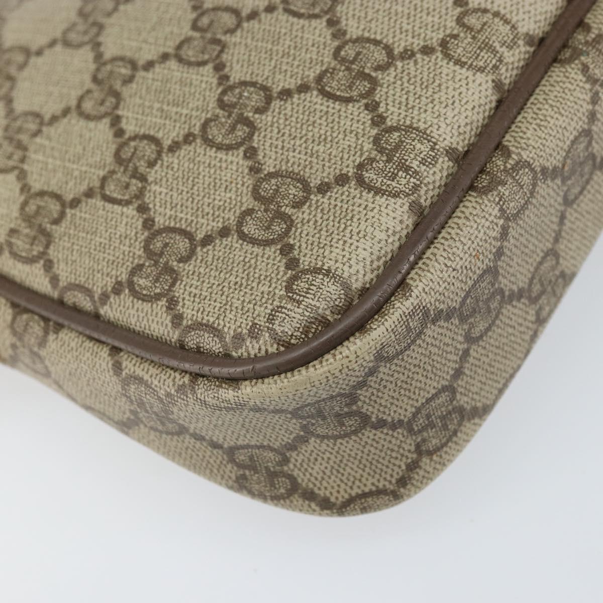 GUCCI GG Supreme Shoulder Bag PVC Beige Gold 97 02 068 Auth 170339