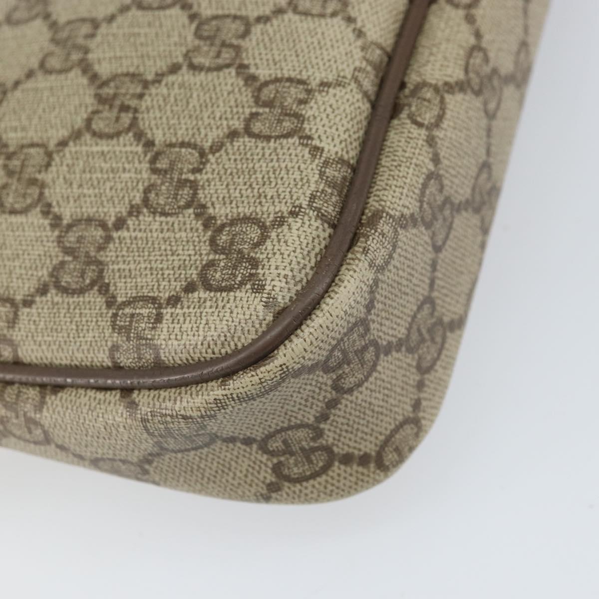 GUCCI GG Supreme Shoulder Bag PVC Beige Gold 97 02 068 Auth 170339