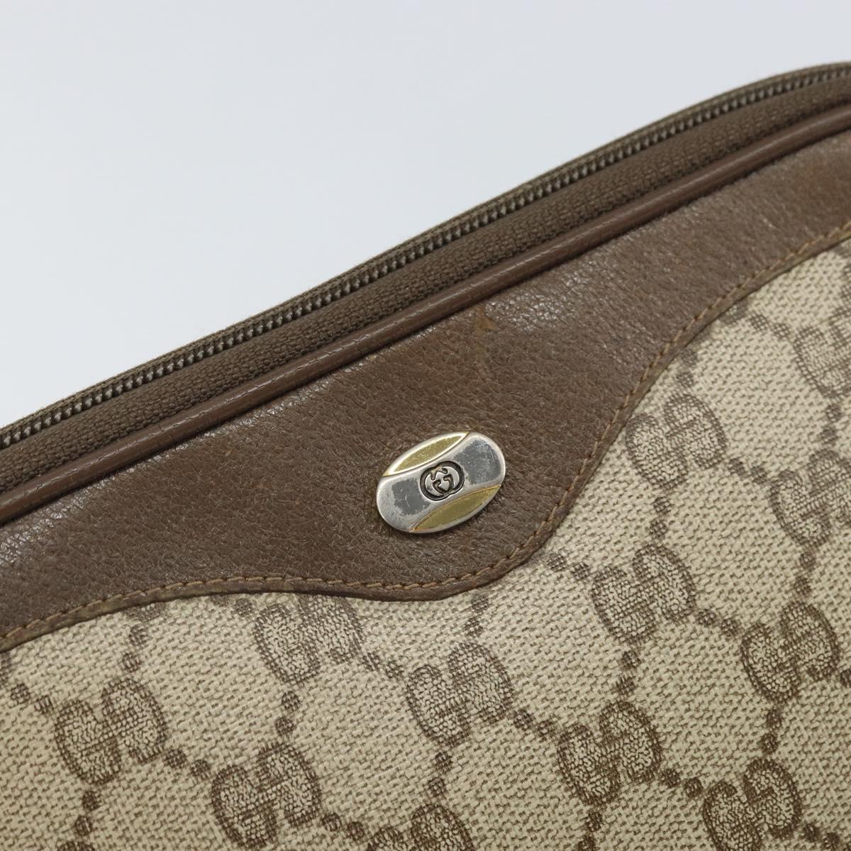 GUCCI GG Supreme Shoulder Bag PVC Beige Gold 97 02 068 Auth 170339