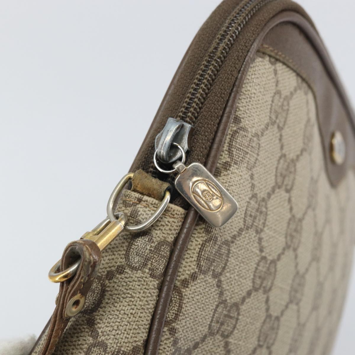 GUCCI GG Supreme Shoulder Bag PVC Beige Gold 97 02 068 Auth 170339