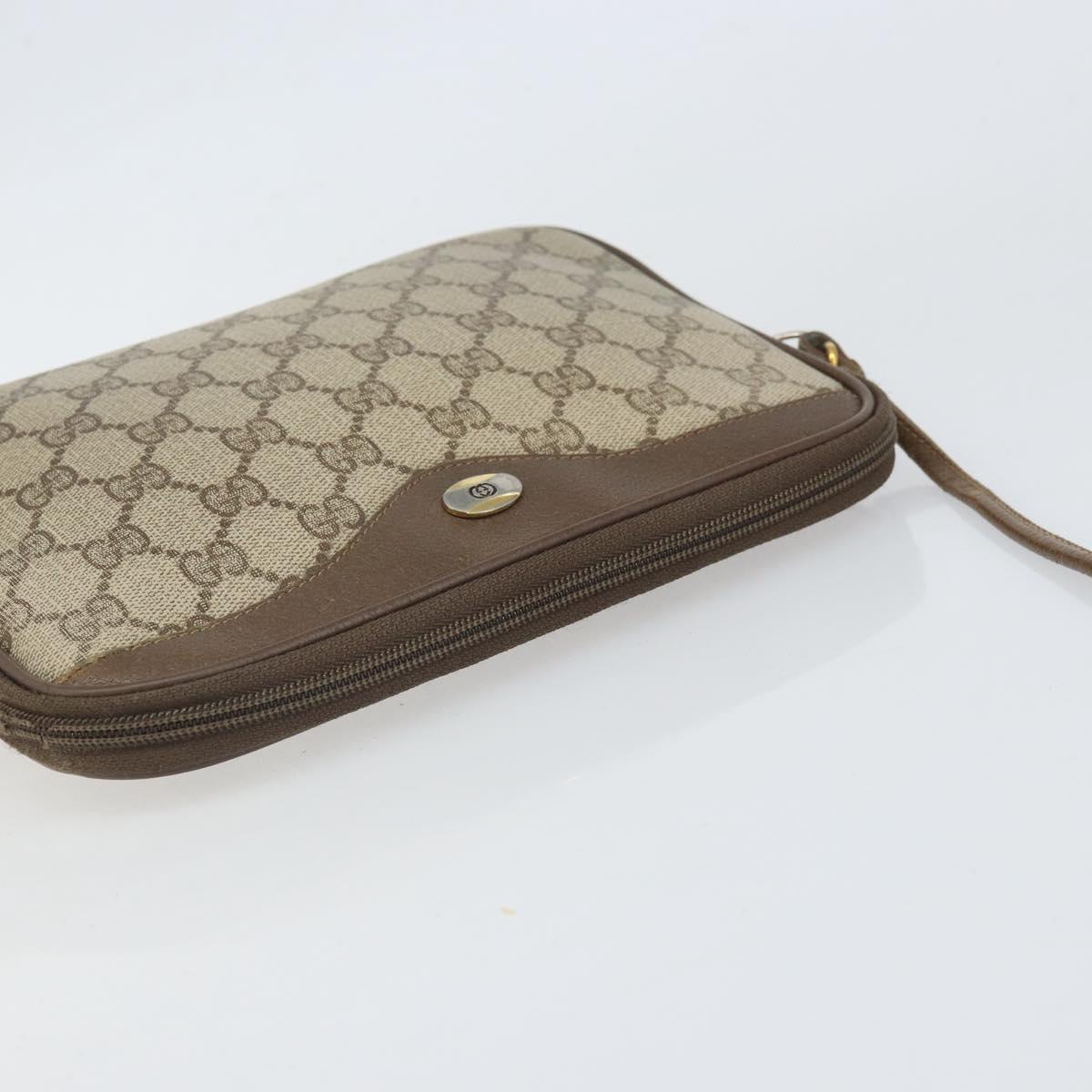 GUCCI GG Supreme Shoulder Bag PVC Beige Gold 97 02 068 Auth 170339