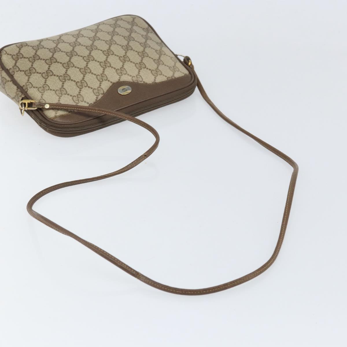 GUCCI GG Supreme Shoulder Bag PVC Beige Gold 97 02 068 Auth 170339