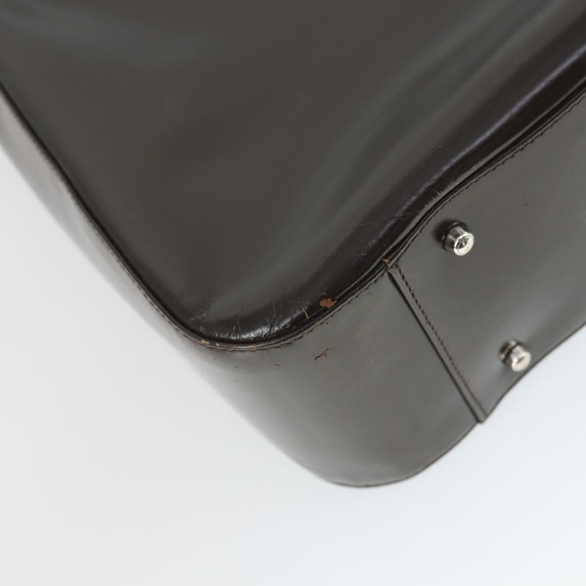 GUCCI Hand Bag Patent leather 2way Brown Silver 000 1013 0504 Auth 170344