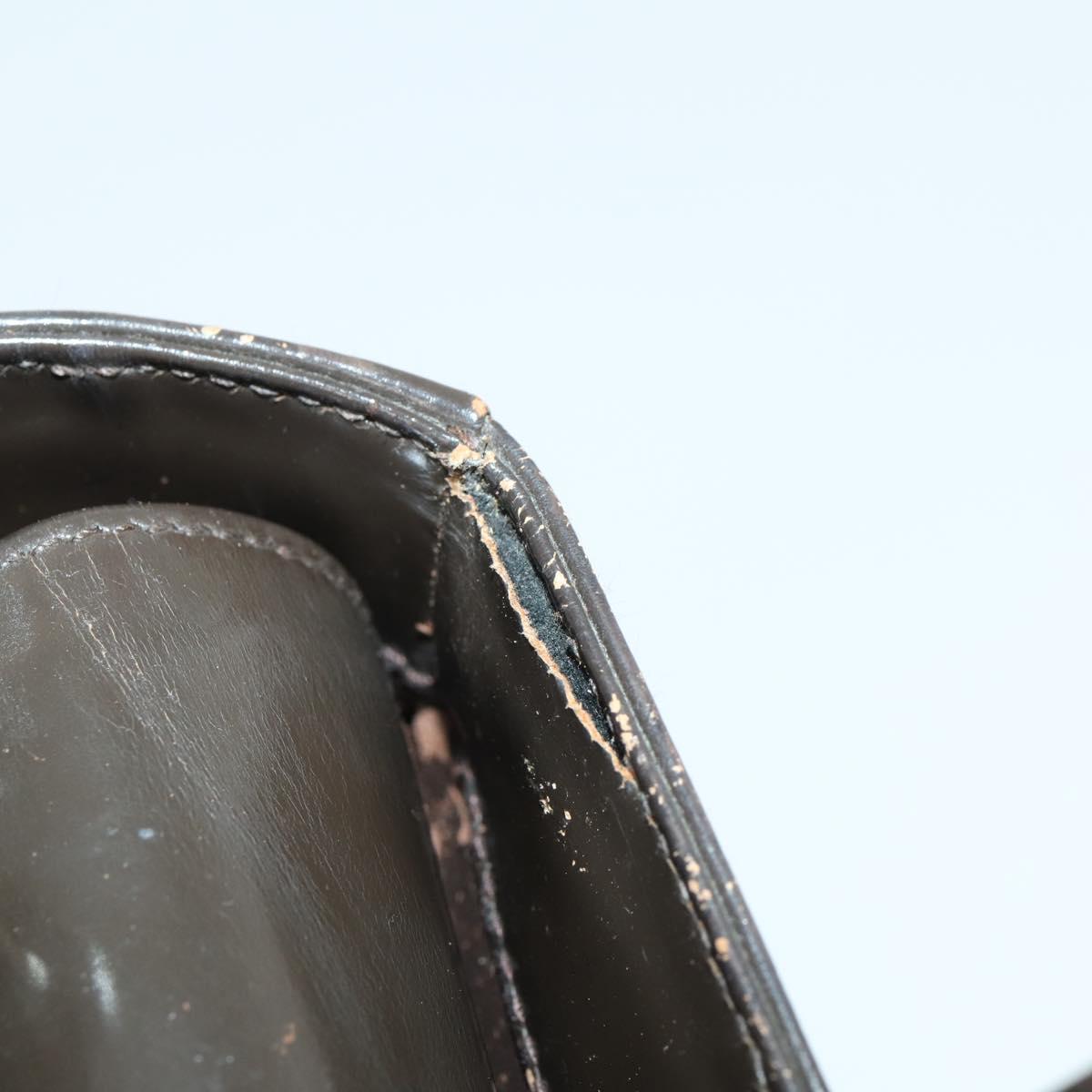 GUCCI Hand Bag Patent leather 2way Brown Silver 000 1013 0504 Auth 170344