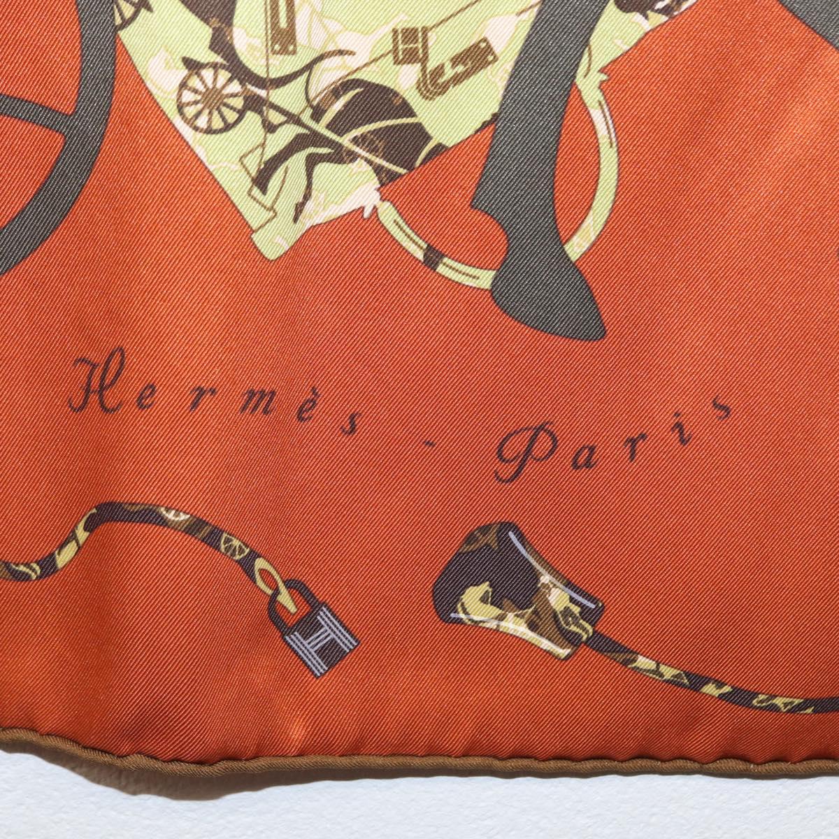 HERMES Carre 70 Scarf ""Kelly en Caleche"" Silk Brown Auth 170362V