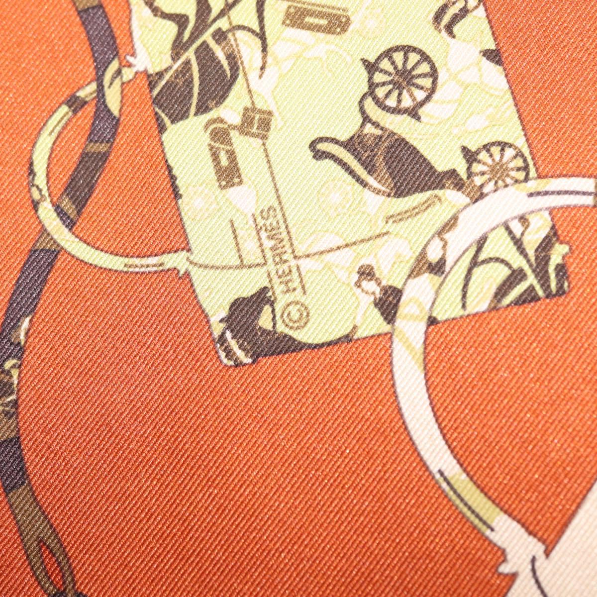 HERMES Carre 70 Scarf ""Kelly en Caleche"" Silk Brown Auth 170362V