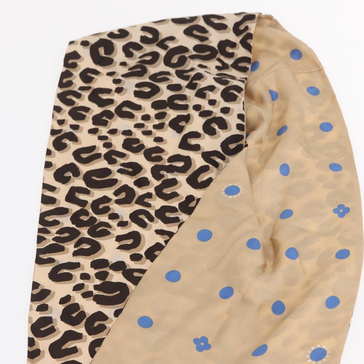 LOUIS VUITTON Leopard Scarf Silk Beige LV Auth 170365