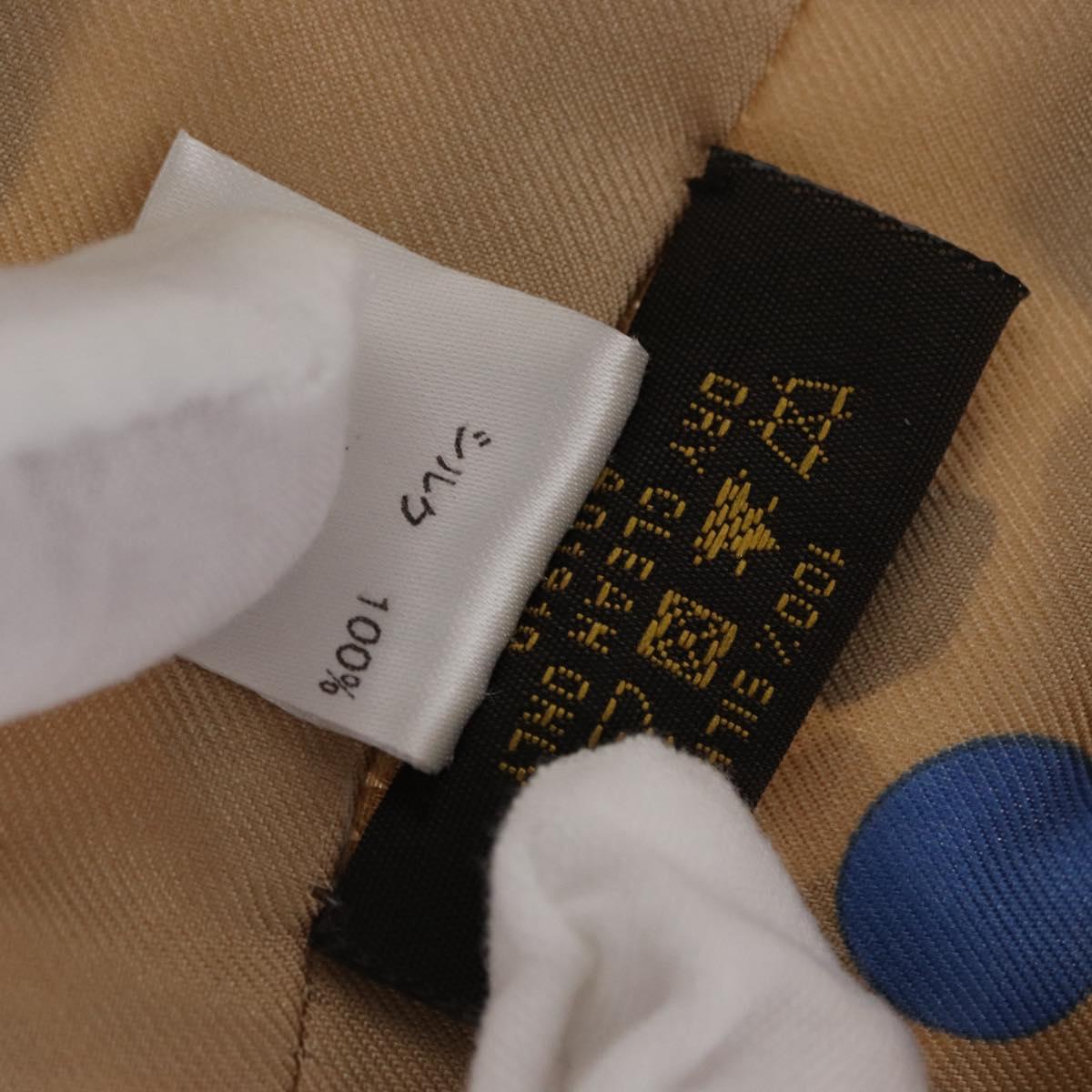 LOUIS VUITTON Leopard Scarf Silk Beige LV Auth 170365