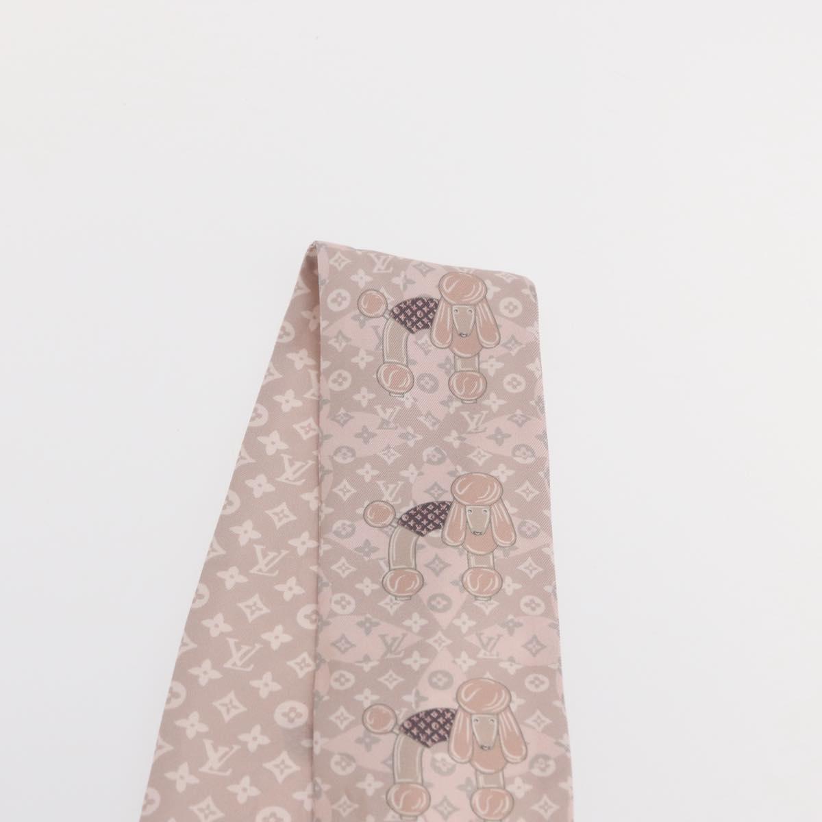 LOUIS VUITTON Monogram Bandeau Animal Scarf Silk Pink M70702 LV Auth 170366
