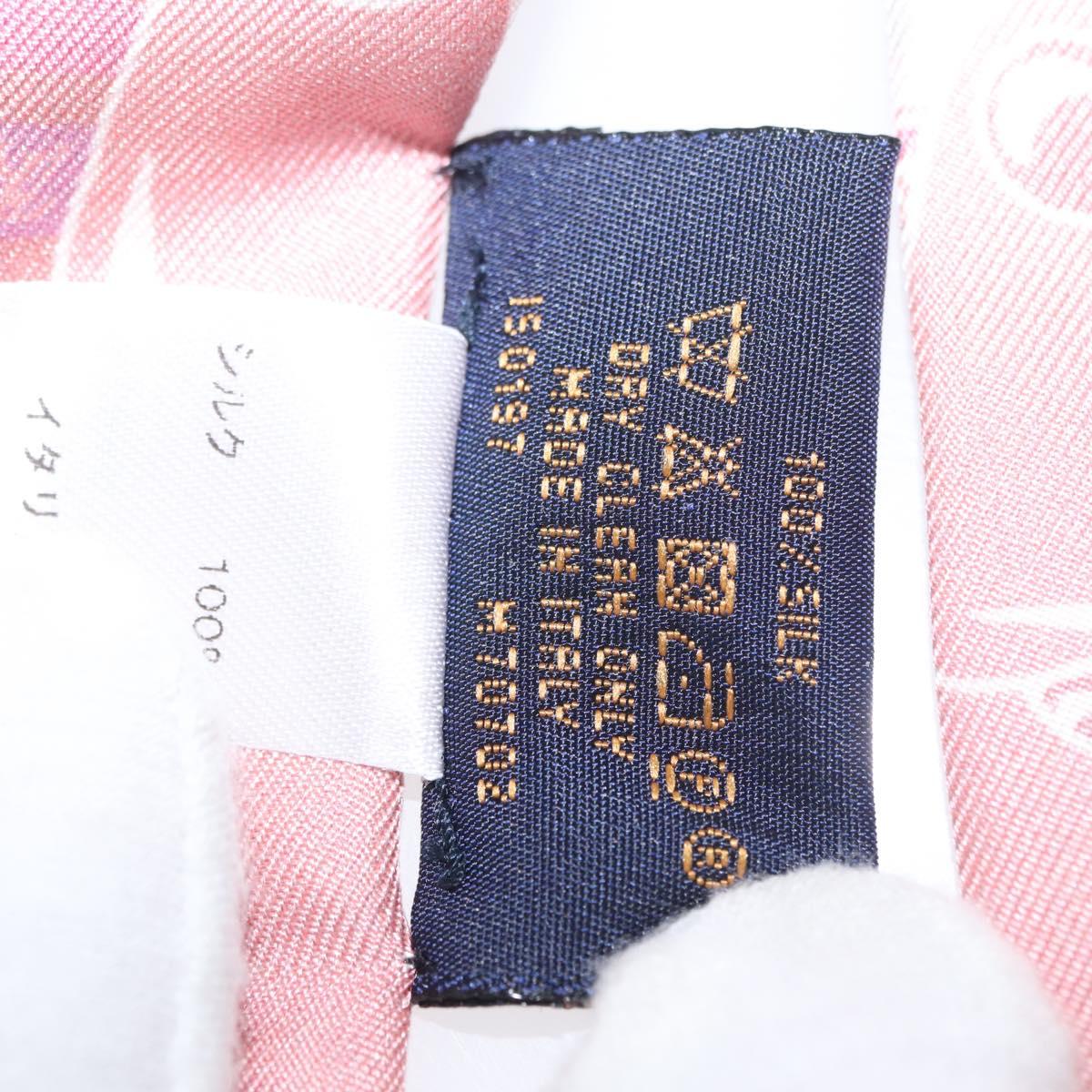 LOUIS VUITTON Monogram Bandeau Animal Scarf Silk Pink M70702 LV Auth 170366