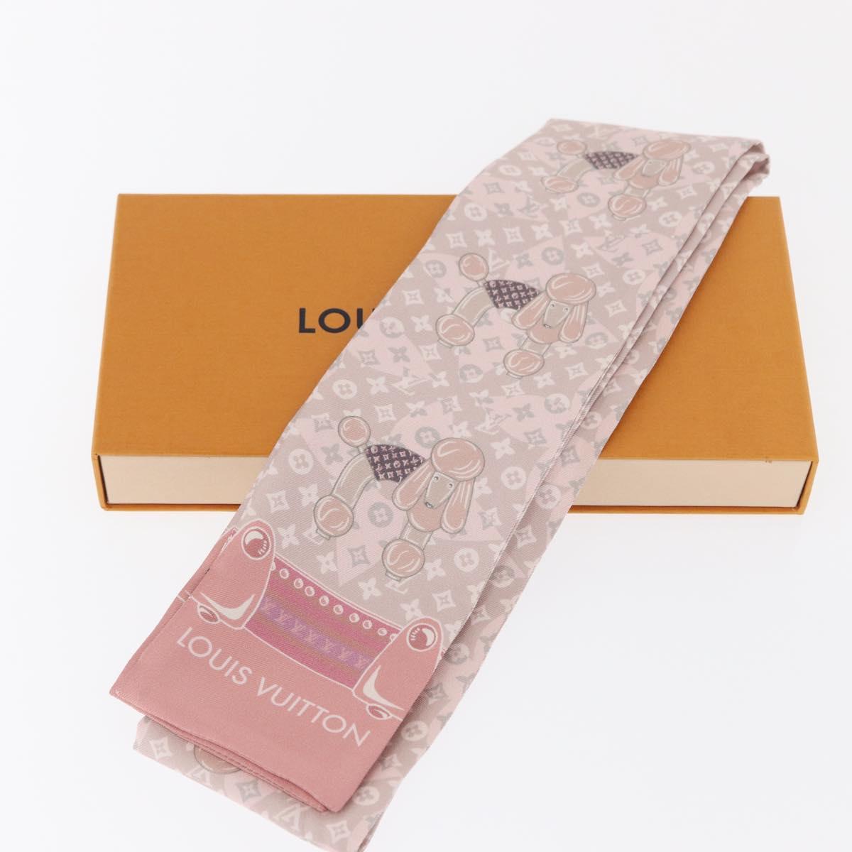 LOUIS VUITTON Monogram Bandeau Animal Scarf Silk Pink M70702 LV Auth 170366