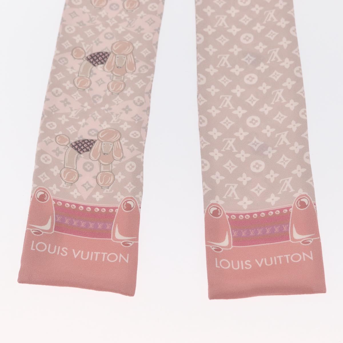 LOUIS VUITTON Monogram Bandeau Animal Scarf Silk Pink M70702 LV Auth 170366