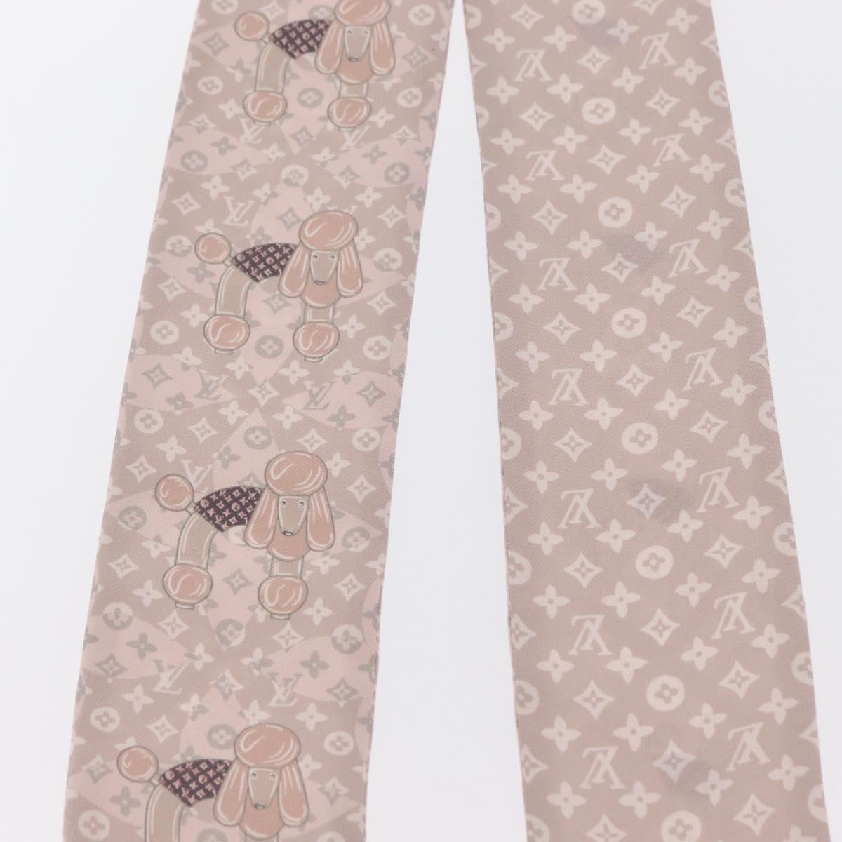 LOUIS VUITTON Monogram Bandeau Animal Scarf Silk Pink M70702 LV Auth 170366