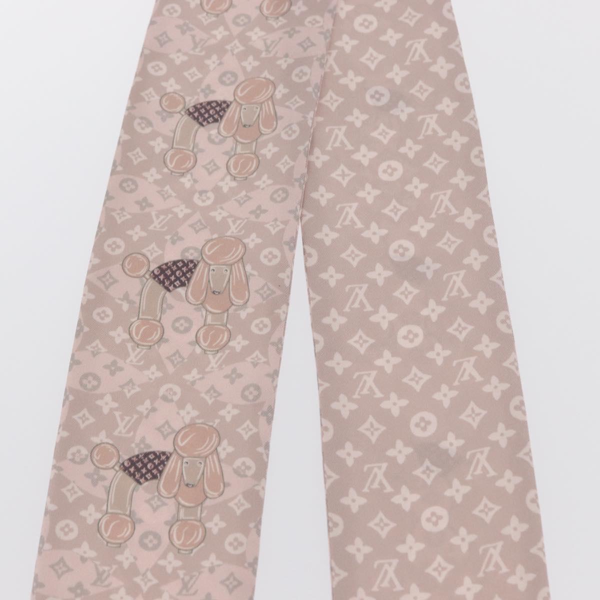 LOUIS VUITTON Monogram Bandeau Animal Scarf Silk Pink M70702 LV Auth 170366