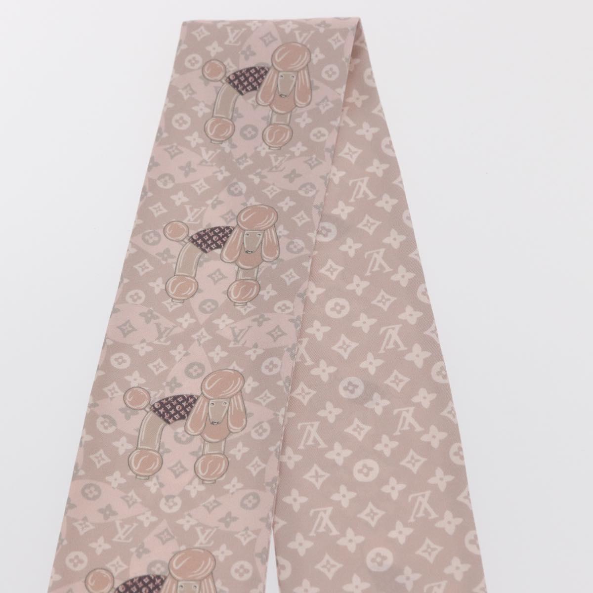 LOUIS VUITTON Monogram Bandeau Animal Scarf Silk Pink M70702 LV Auth 170366