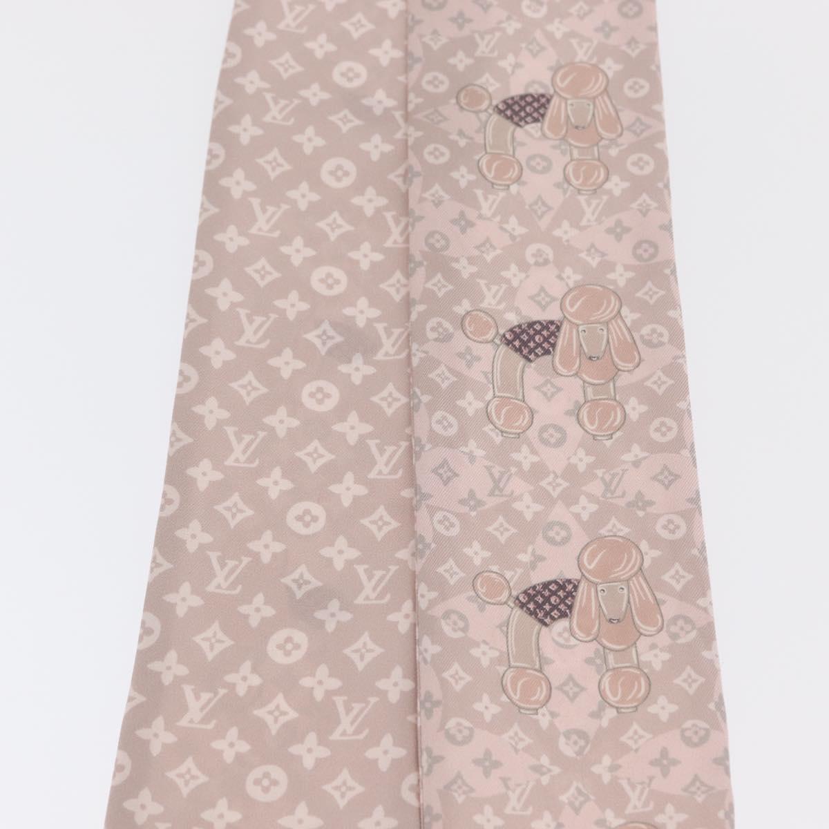 LOUIS VUITTON Monogram Bandeau Animal Scarf Silk Pink M70702 LV Auth 170366