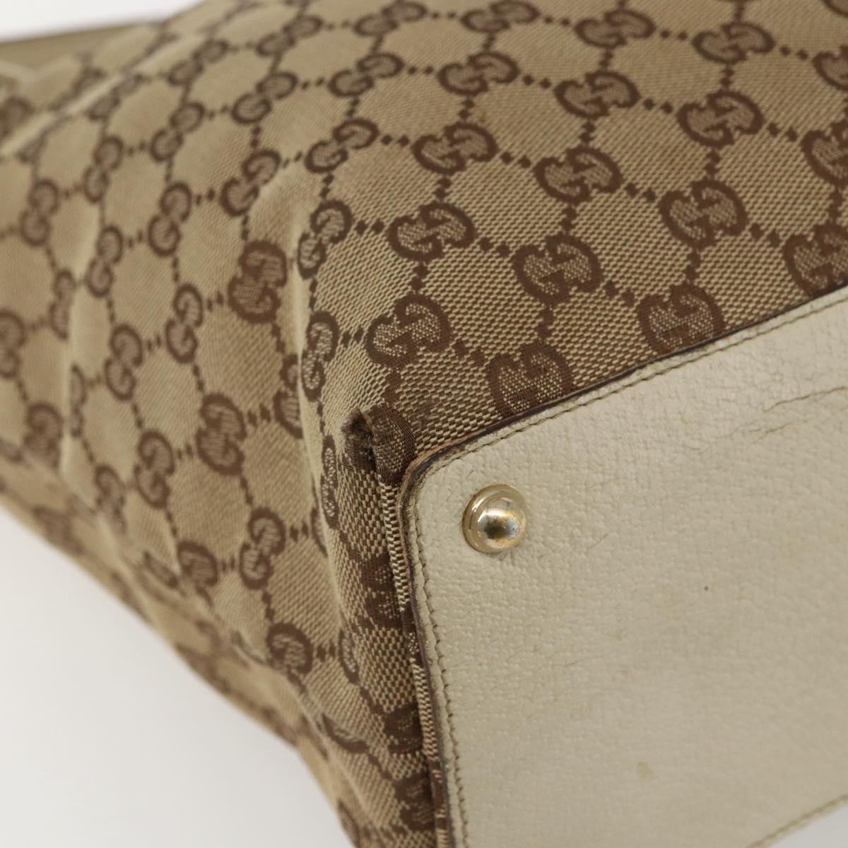 GUCCI GG Canvas Tote Bag Beige Gold 120836 Auth 170368