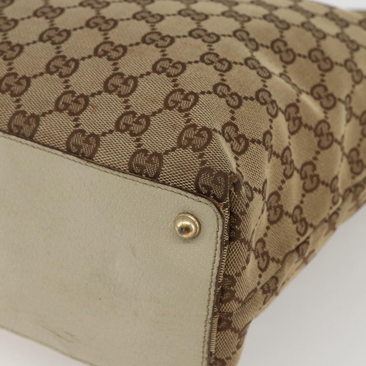 GUCCI GG Canvas Tote Bag Beige Gold 120836 Auth 170368
