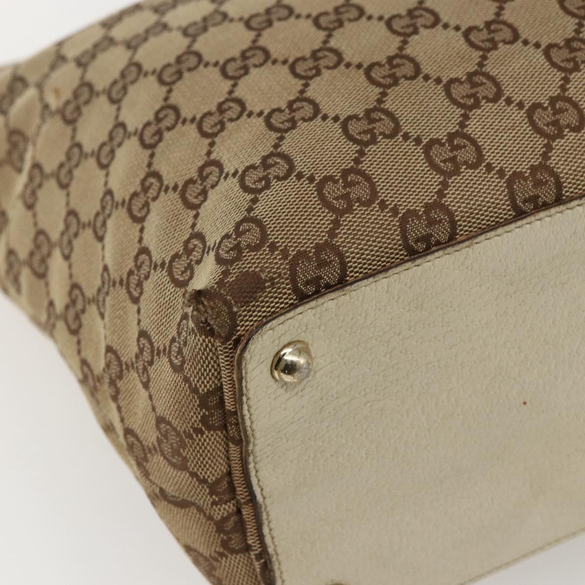 GUCCI GG Canvas Tote Bag Beige Gold 120836 Auth 170368
