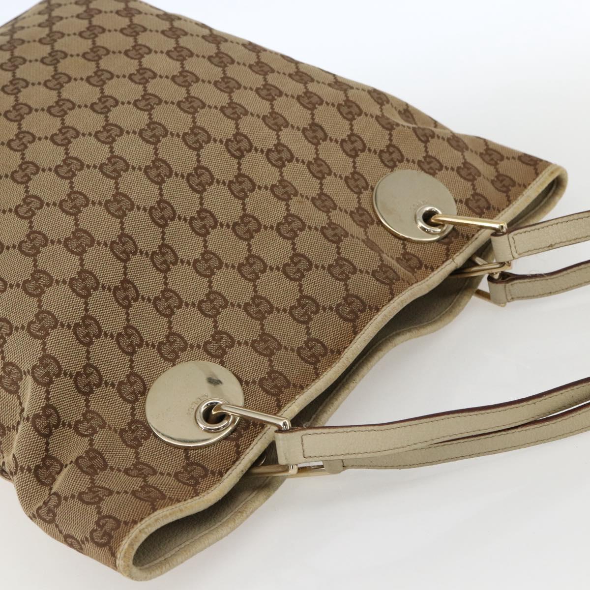GUCCI GG Canvas Tote Bag Beige Gold 120836 Auth 170368