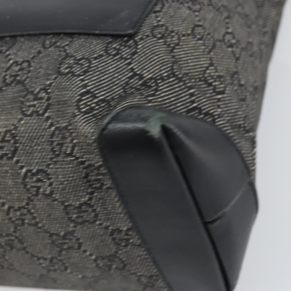 GUCCI GG Canvas Tote Bag Black Silver 28893 Auth 170369