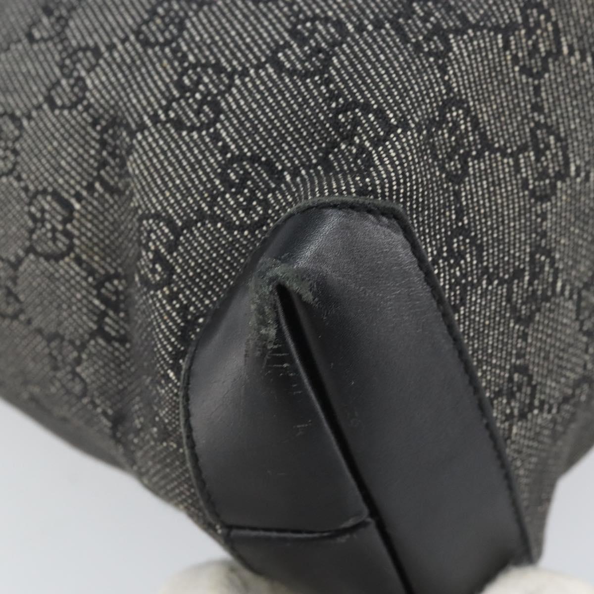 GUCCI GG Canvas Tote Bag Black Silver 28893 Auth 170369