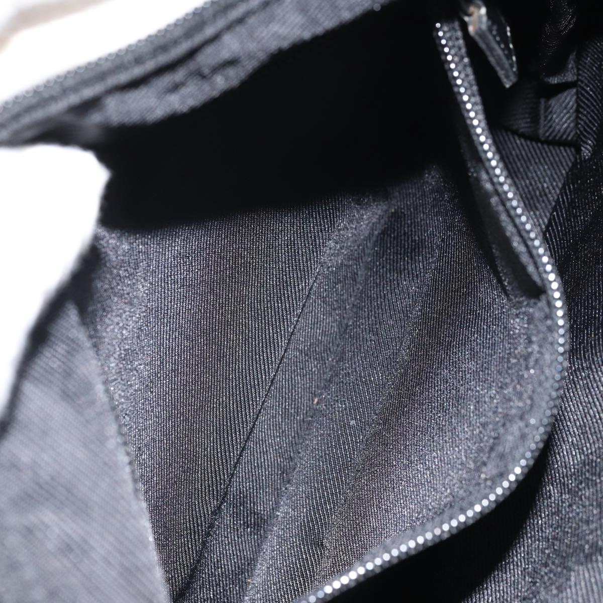 GUCCI GG Canvas Tote Bag Black Silver 28893 Auth 170369