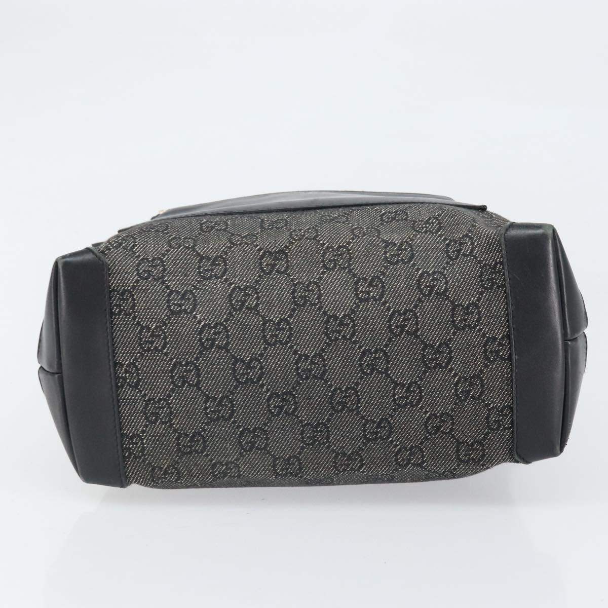 GUCCI GG Canvas Tote Bag Black Silver 28893 Auth 170369