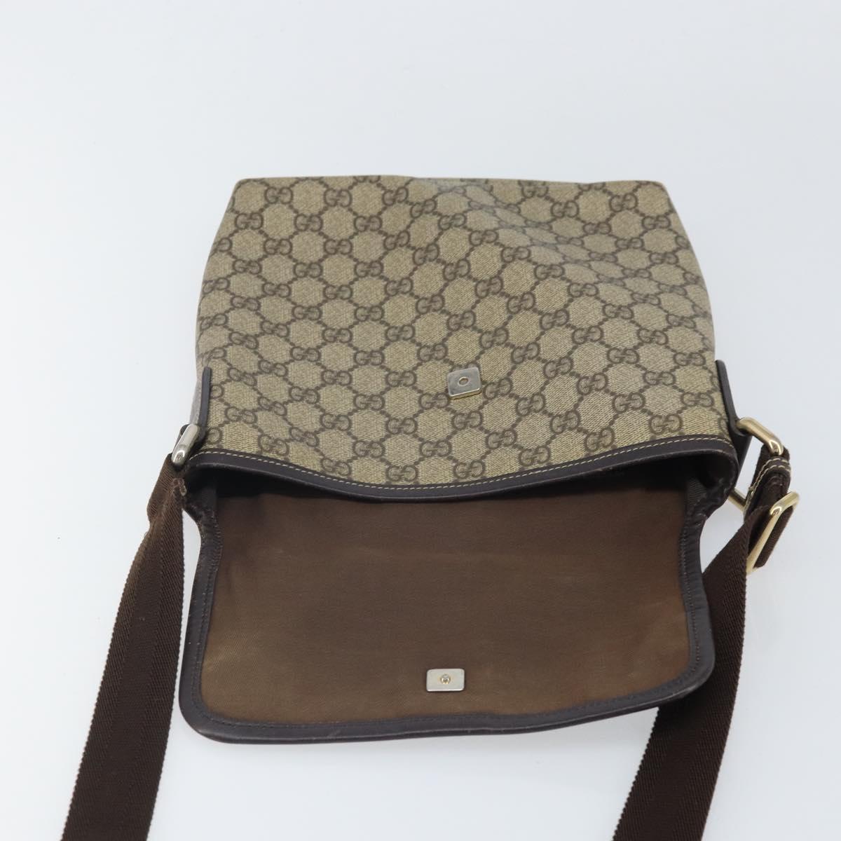 GUCCI GG Supreme Shoulder Bag PVC Beige Gold 223666 Auth 170370