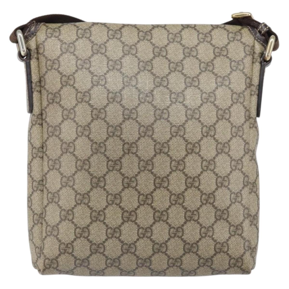 GUCCI GG Supreme Shoulder Bag PVC Beige Gold 223666 Auth 170370