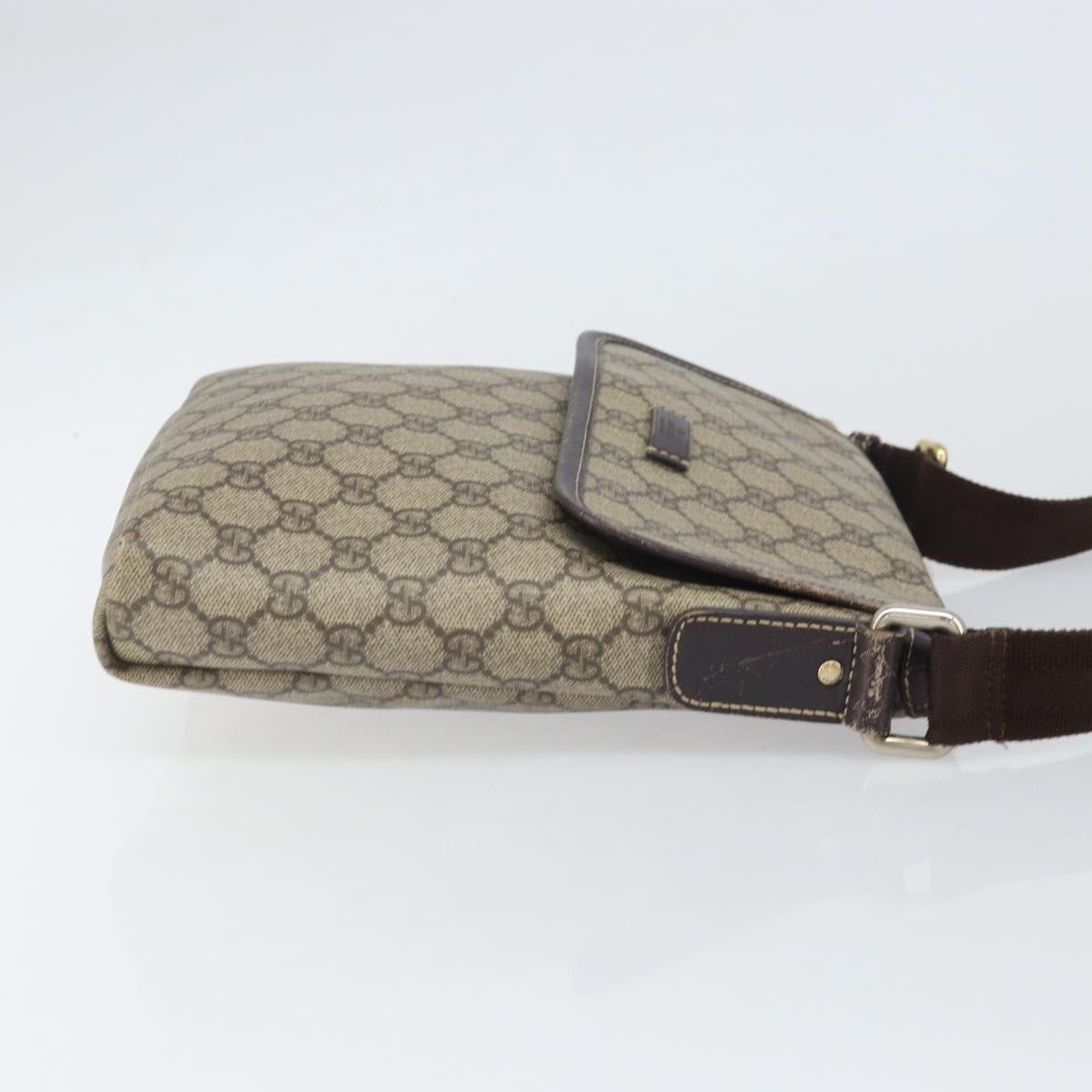 GUCCI GG Supreme Shoulder Bag PVC Beige Gold 223666 Auth 170370