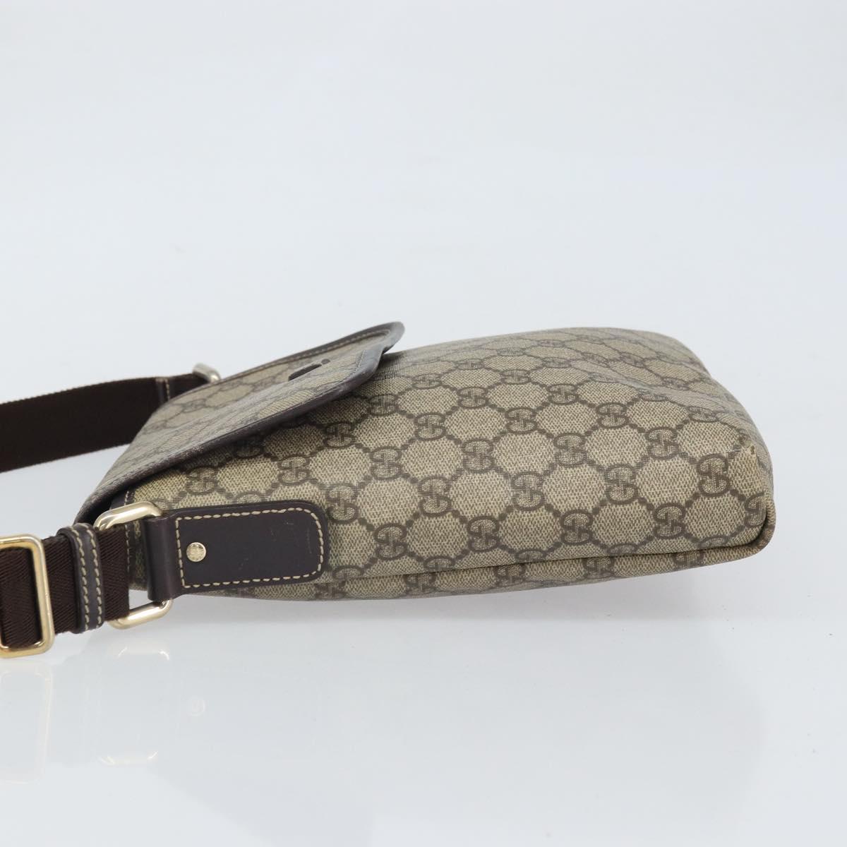 GUCCI GG Supreme Shoulder Bag PVC Beige Gold 223666 Auth 170370