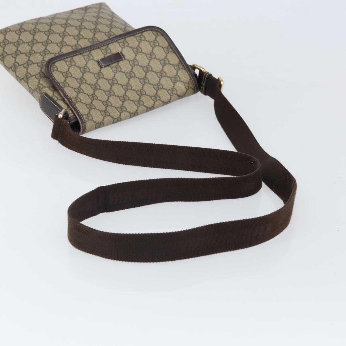 GUCCI GG Supreme Shoulder Bag PVC Beige Gold 223666 Auth 170370