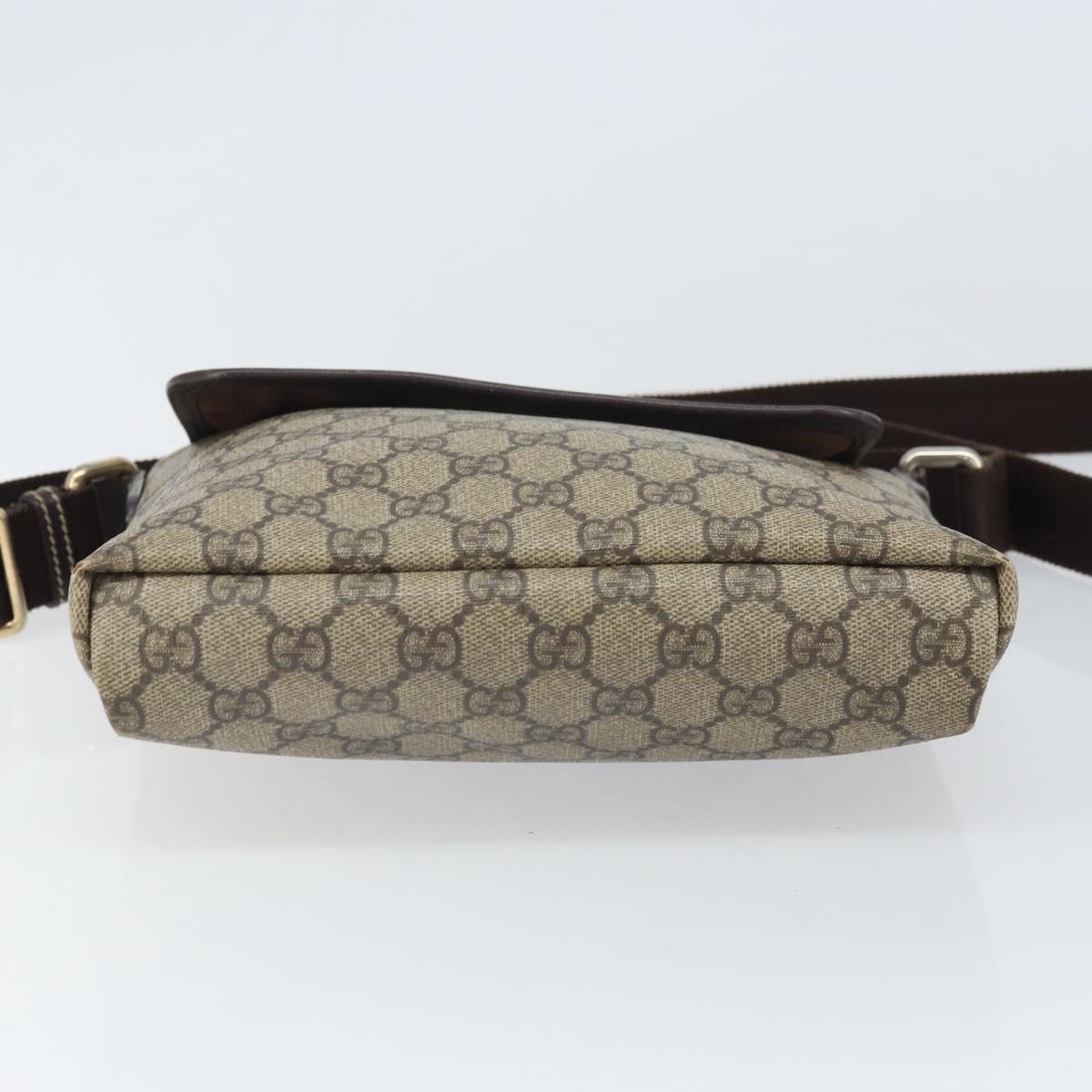 GUCCI GG Supreme Shoulder Bag PVC Beige Gold 223666 Auth 170370