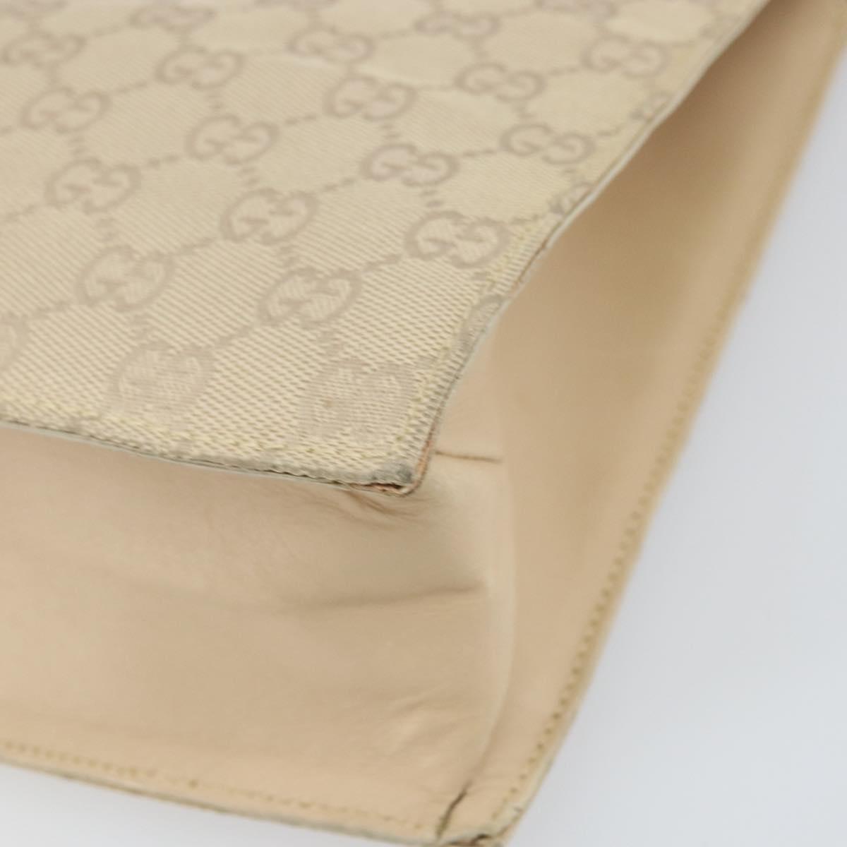 GUCCI GG Canvas Tote Bag Beige Silver 002 1053 Auth 170373