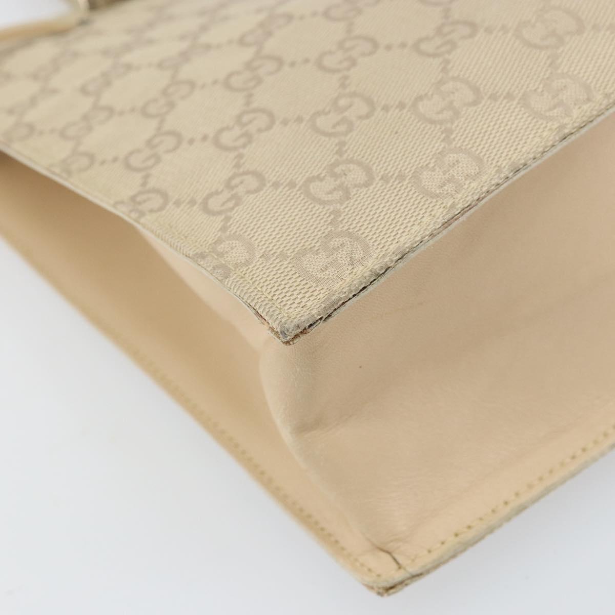 GUCCI GG Canvas Tote Bag Beige Silver 002 1053 Auth 170373