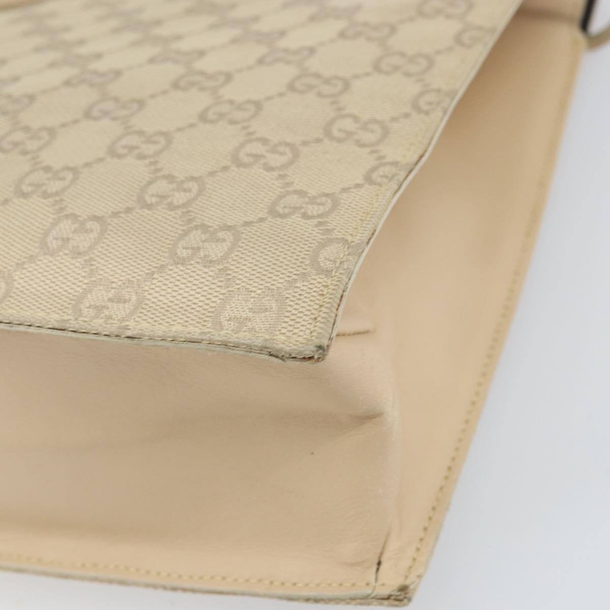 GUCCI GG Canvas Tote Bag Beige Silver 002 1053 Auth 170373