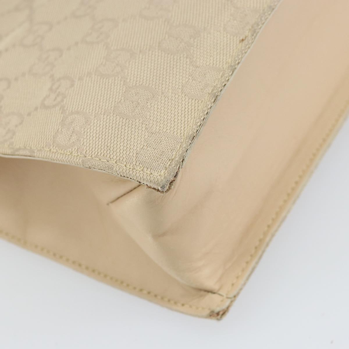 GUCCI GG Canvas Tote Bag Beige Silver 002 1053 Auth 170373