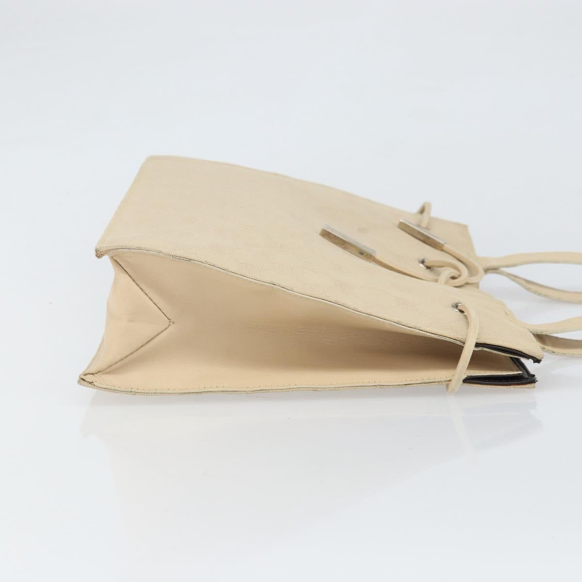 GUCCI GG Canvas Tote Bag Beige Silver 002 1053 Auth 170373