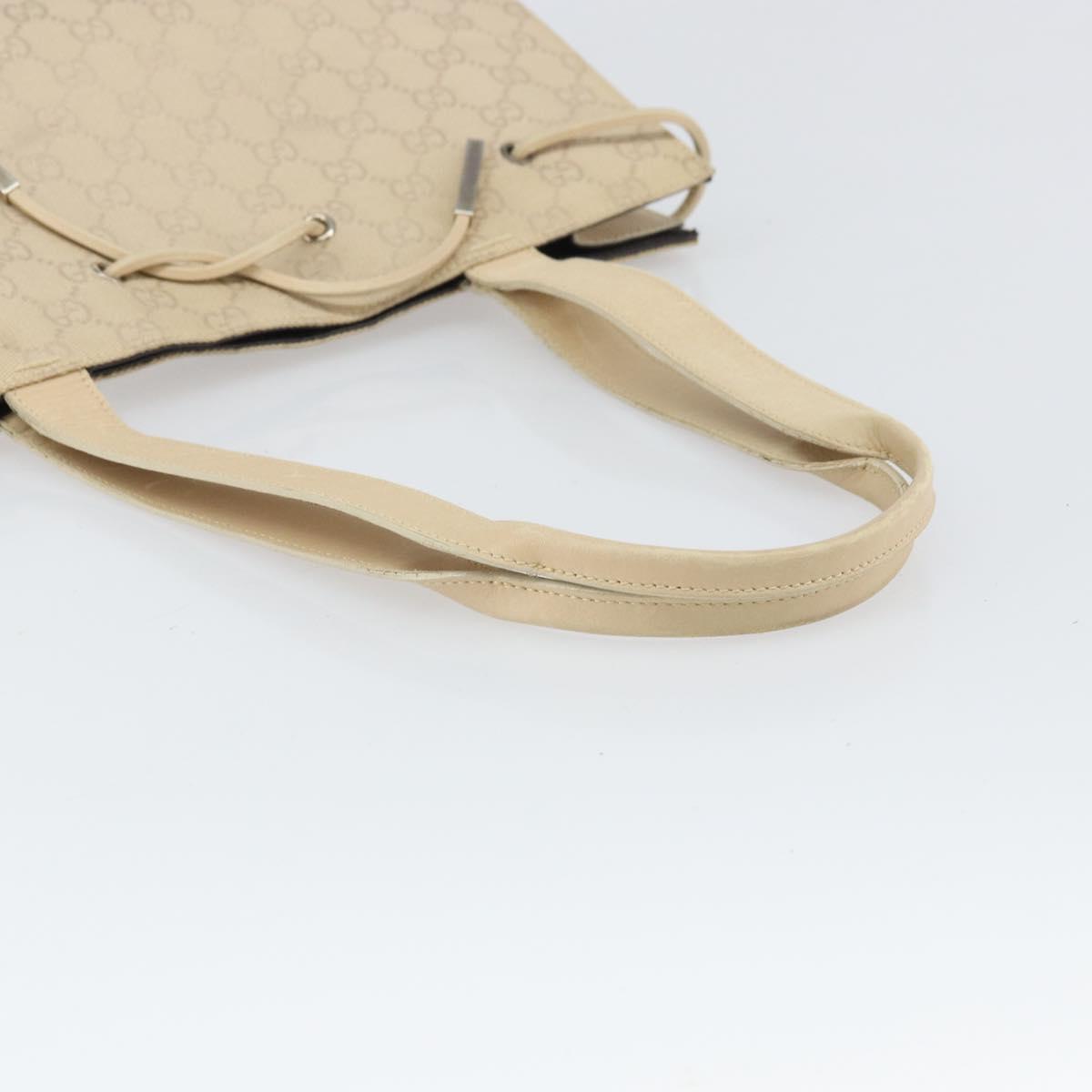 GUCCI GG Canvas Tote Bag Beige Silver 002 1053 Auth 170373
