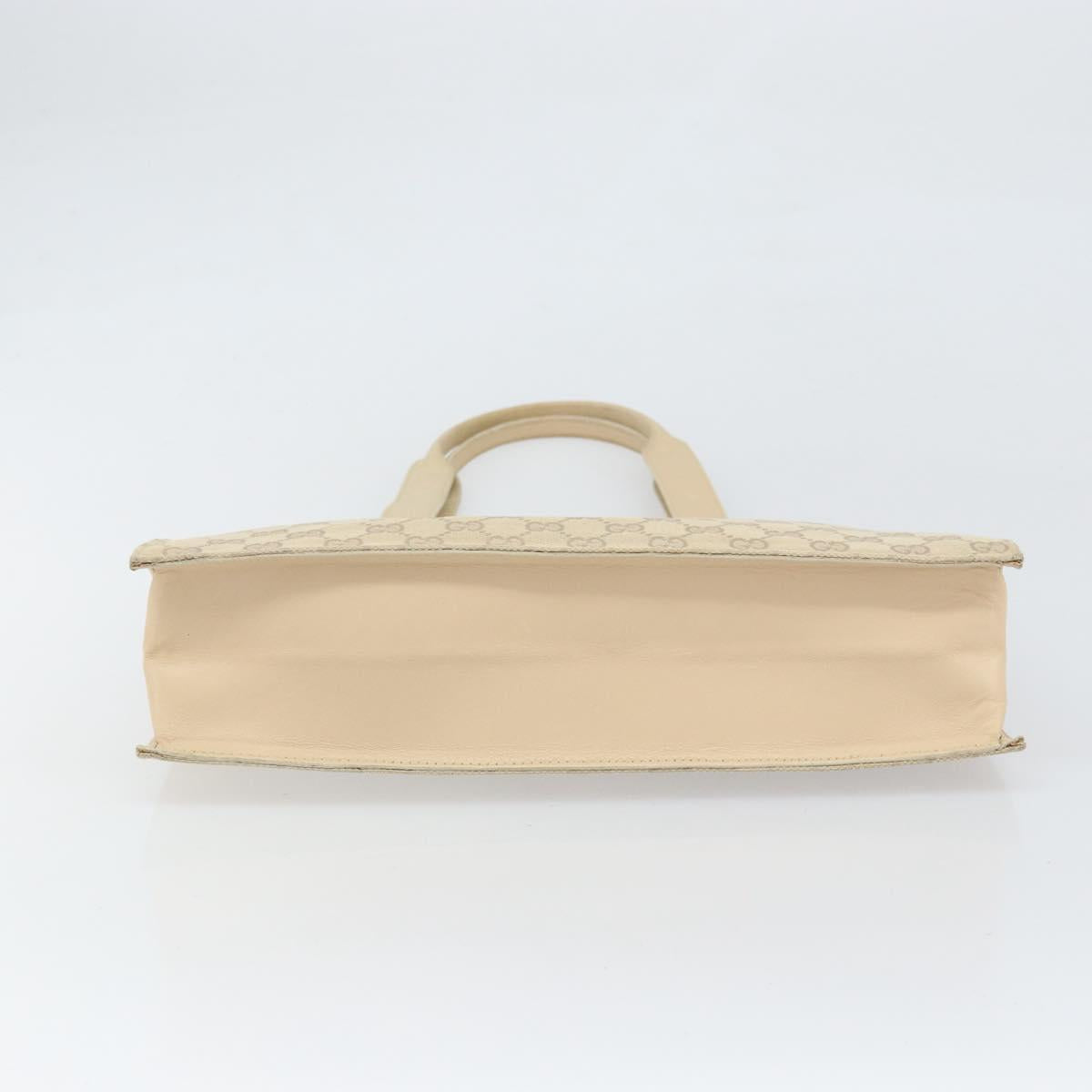 GUCCI GG Canvas Tote Bag Beige Silver 002 1053 Auth 170373