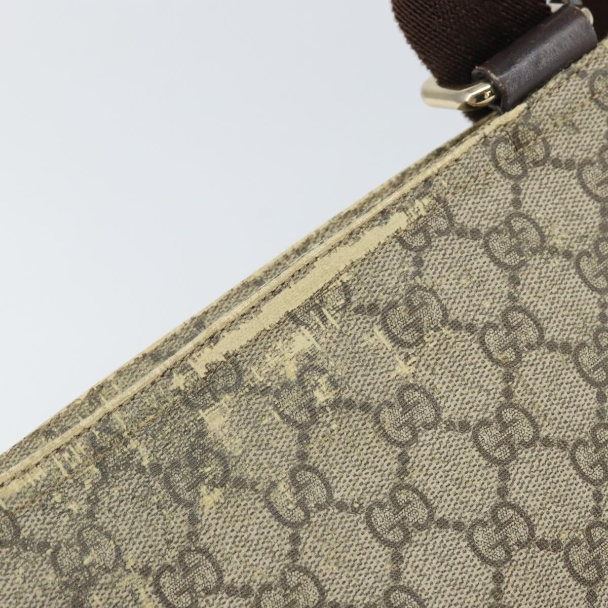 GUCCI GG Supreme Shoulder Bag PVC Beige Gold 295257 Auth 170375