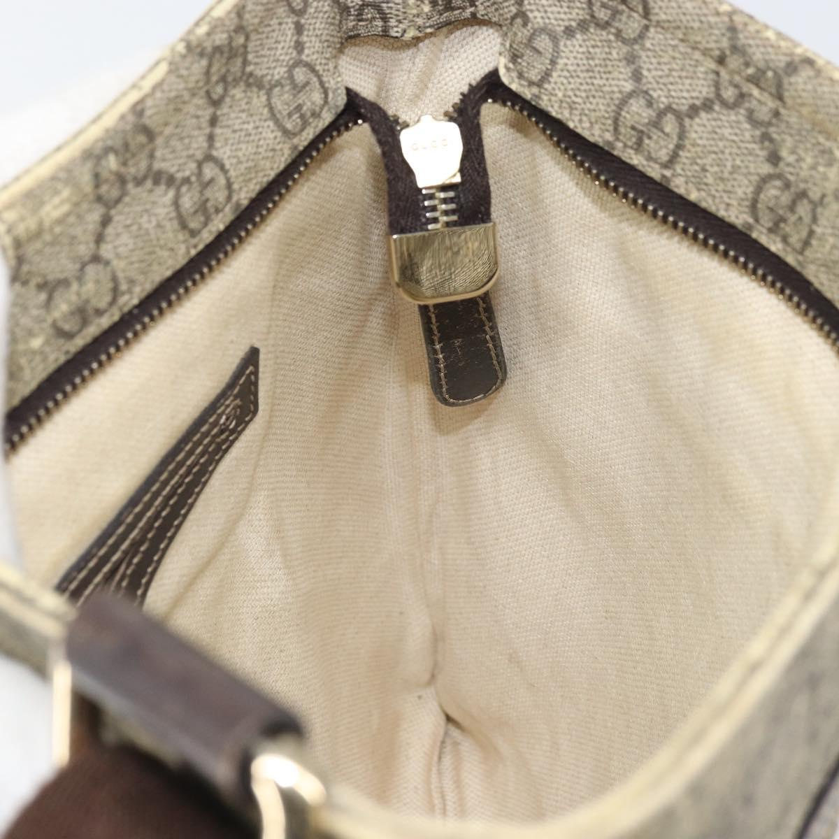GUCCI GG Supreme Shoulder Bag PVC Beige Gold 295257 Auth 170375