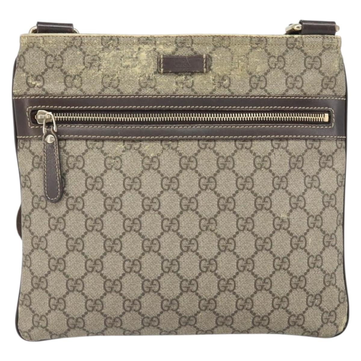 GUCCI GG Supreme Shoulder Bag PVC Beige Gold 295257 Auth 170375