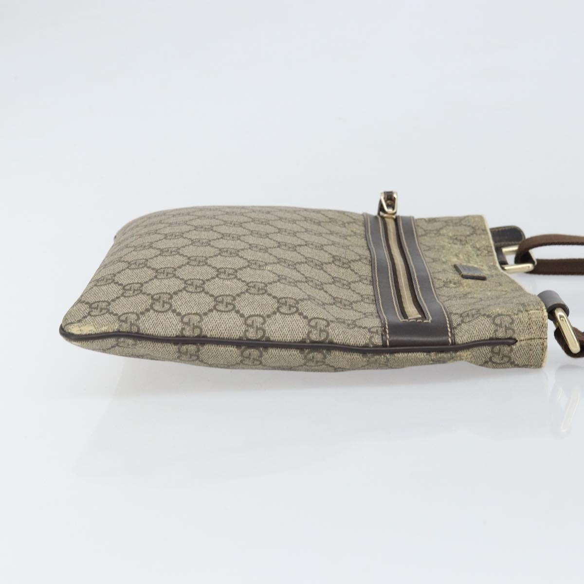 GUCCI GG Supreme Shoulder Bag PVC Beige Gold 295257 Auth 170375