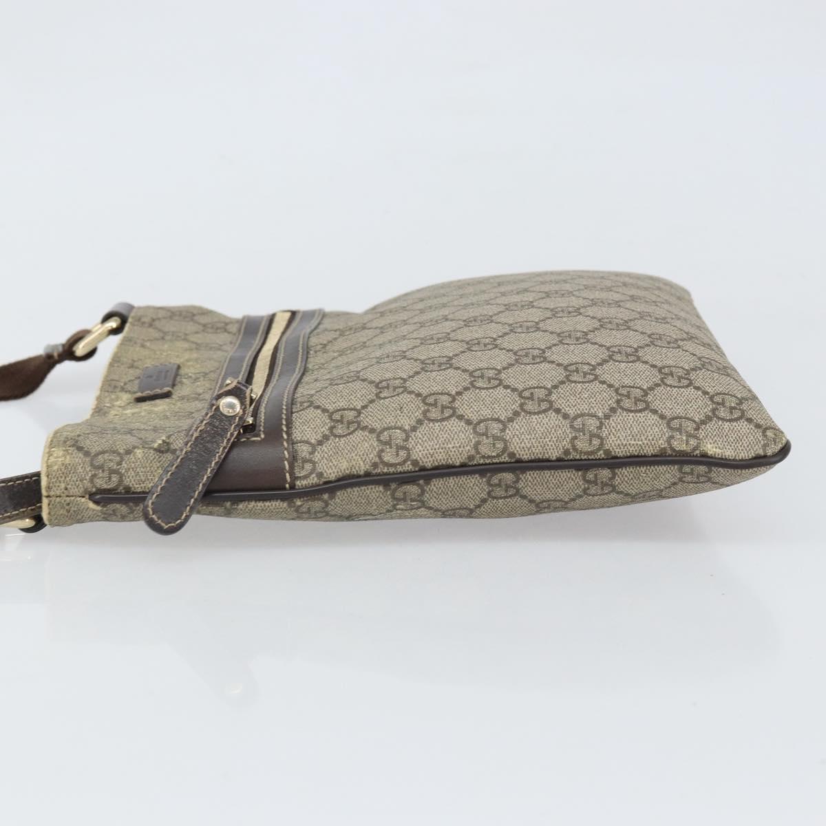 GUCCI GG Supreme Shoulder Bag PVC Beige Gold 295257 Auth 170375