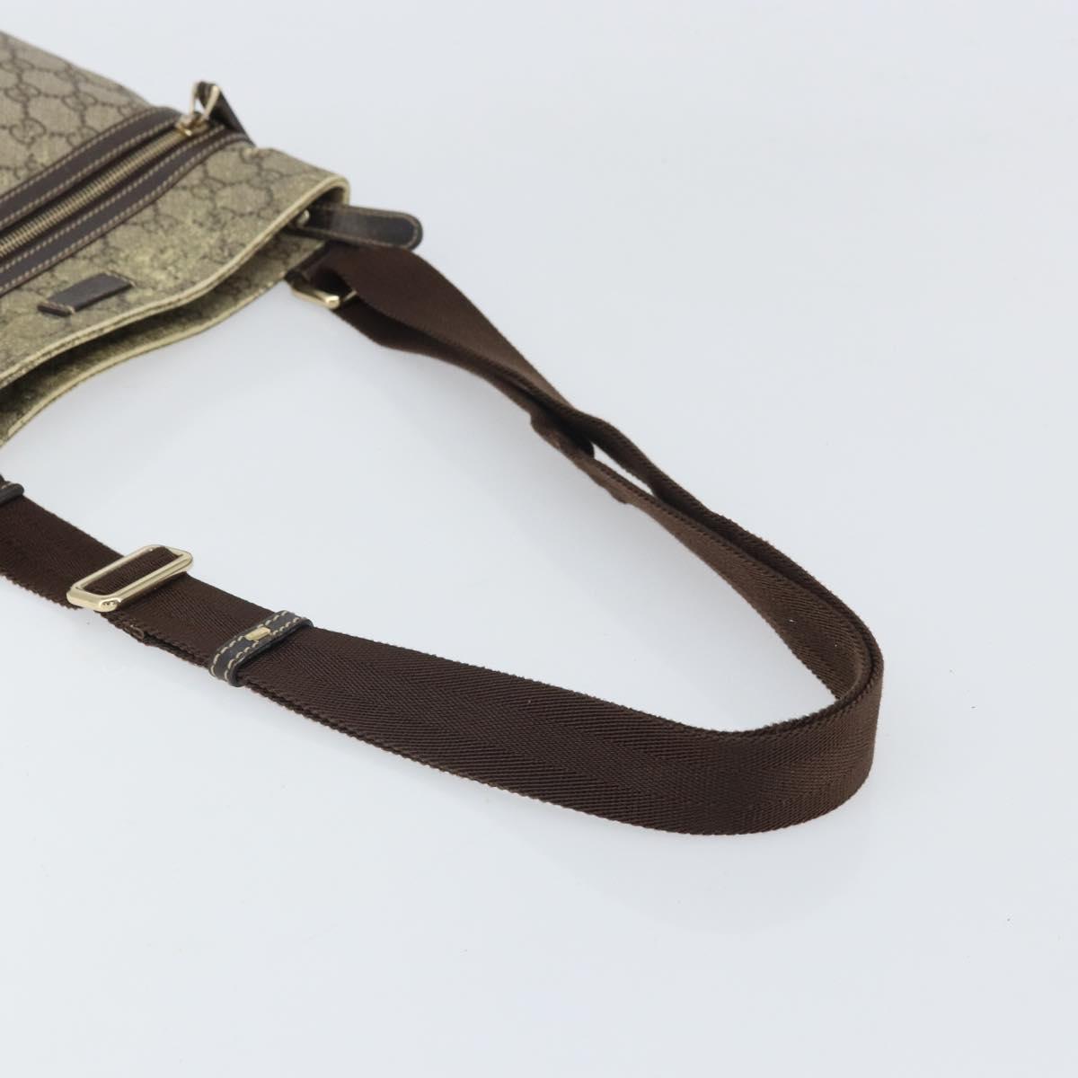 GUCCI GG Supreme Shoulder Bag PVC Beige Gold 295257 Auth 170375